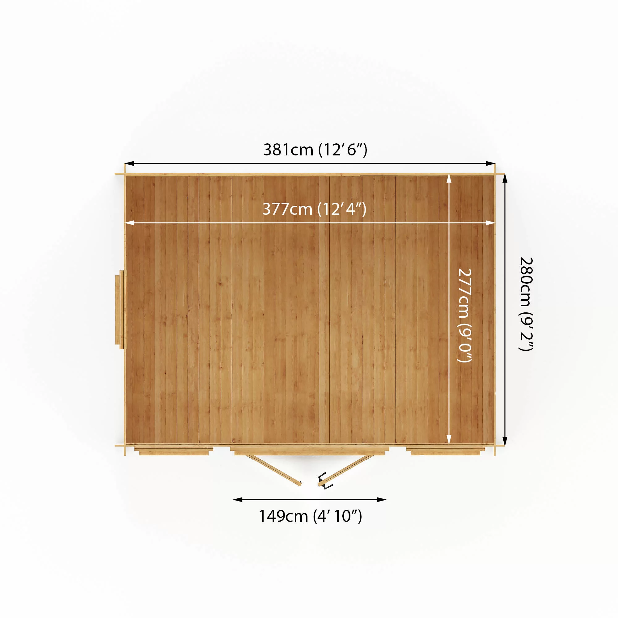 Mercia 13x10 Reverse Apex Tongue & Groove Cabin With Double Door 10 Mercia 13x10 Reverse Apex Tongue & Groove Cabin With Double Door - Image 10