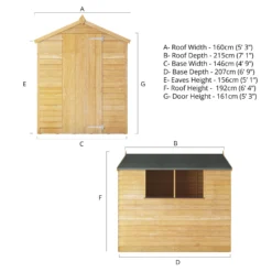 Mercia 7x5 Ft Apex Overlap Wooden Shed With Floor & 2 Windows -Hozelock Shop mercia 7x5 ft apex overlap wooden shed with floor 2 windows5029442075105 01t