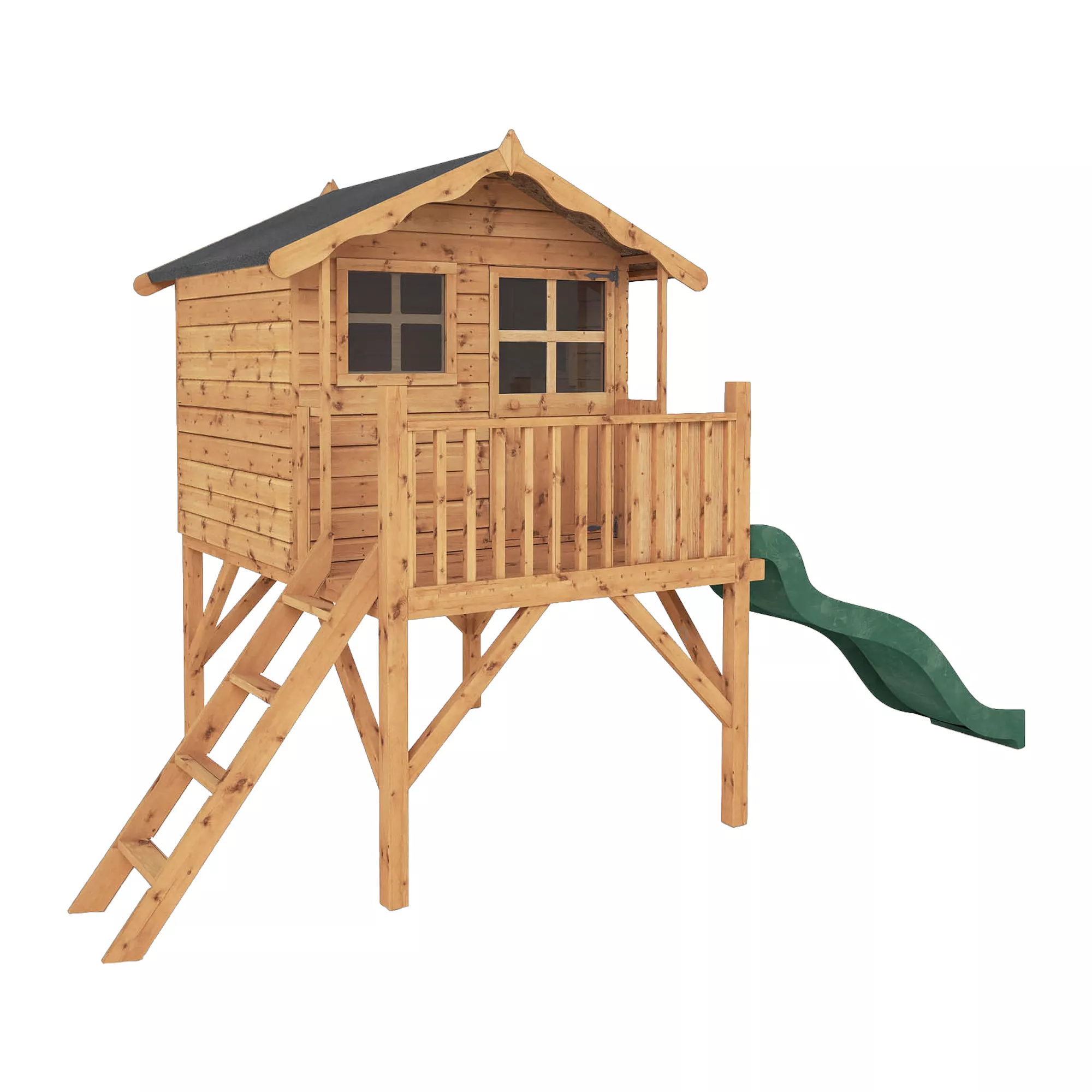 Mercia 7x5 Poppy European Softwood Tower Slide Playhouse Assembly Required 1 Mercia 7x5 Poppy European Softwood Tower Slide Playhouse Assembly Required