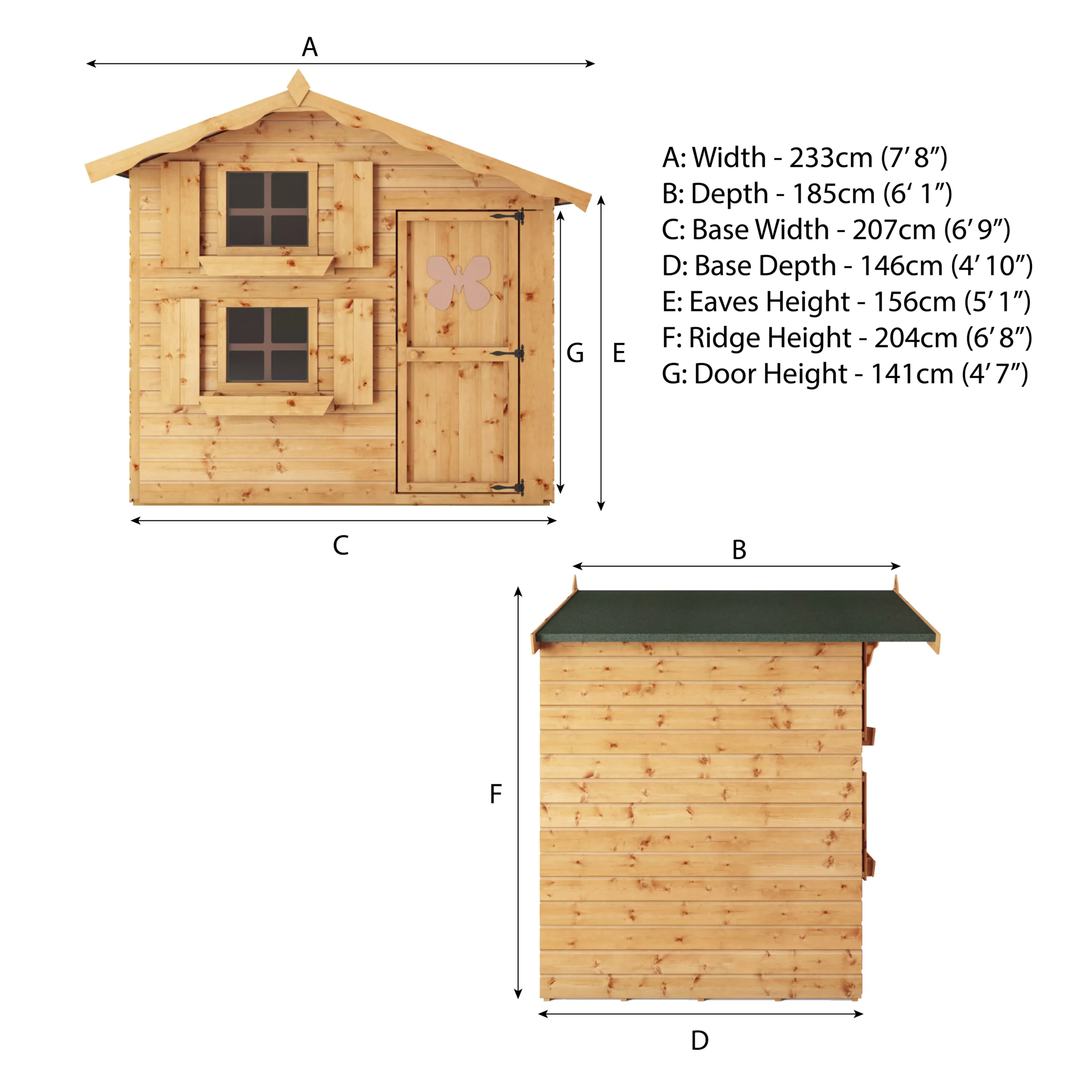 Mercia 7x5 Snowdrop Shiplap Wooden Playhouse 5 Mercia 7x5 Snowdrop Shiplap Wooden Playhouse - Image 5