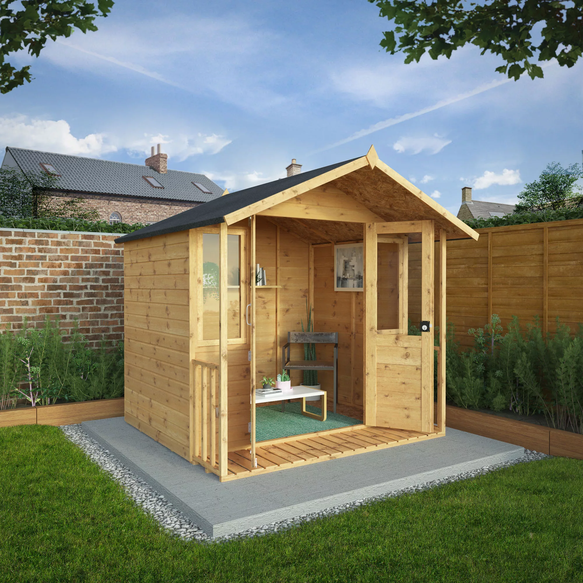 Mercia 7x7 Apex Tongue & Groove Summer House With Double Door 1 Mercia 7x7 Apex Tongue & Groove Summer House With Double Door