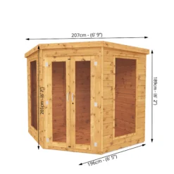 Mercia 7x7 Pent Shiplap Summer House With Double Door -Hozelock Shop mercia 7x7 pent shiplap summer house with double door5029442076546 01t bq