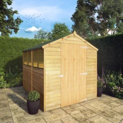 Mercia 8x6 Ft Apex Overlap Wooden 4 Windows Shed With Floor -Hozelock Shop mercia 8x6 ft apex overlap wooden 4 windows shed with floor5029442085463 01i