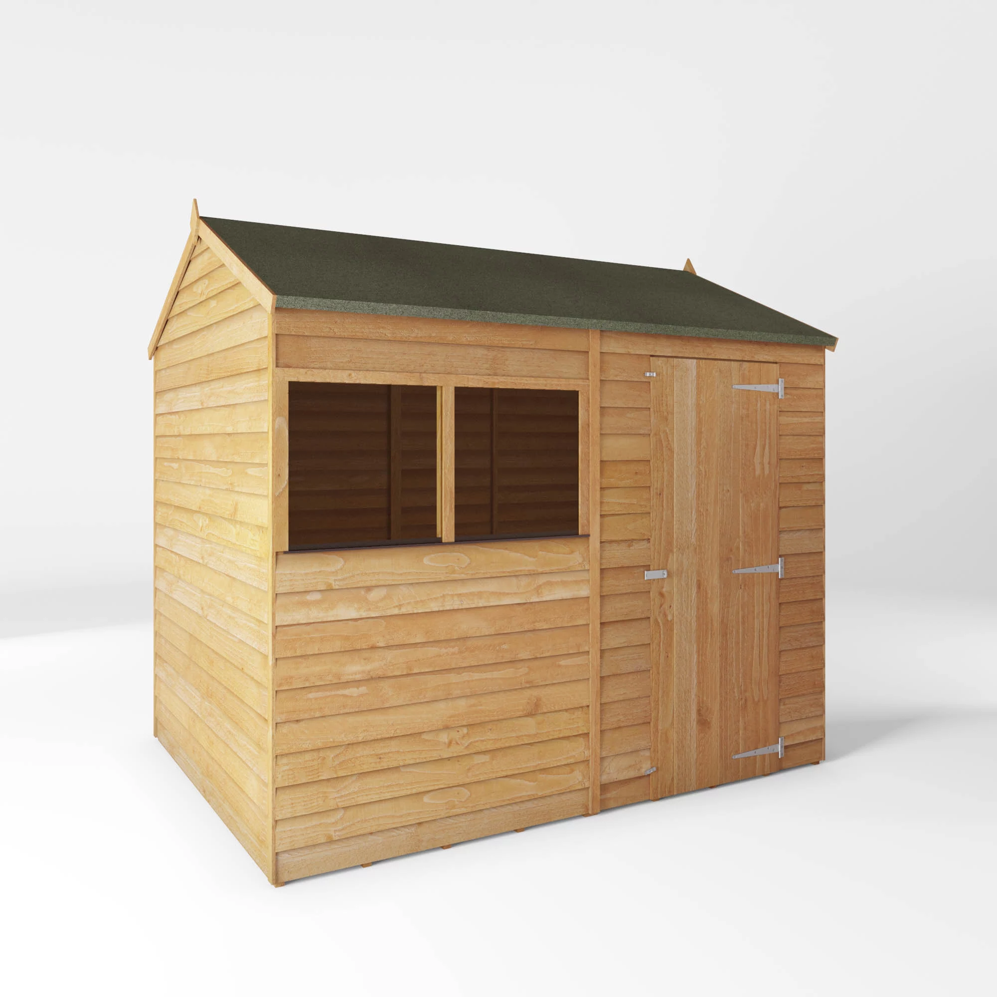 Mercia 8x6 Ft Reverse Apex Overlap Wooden 2 Windows Shed With Floor 2 Mercia 8x6 Ft Reverse Apex Overlap Wooden 2 Windows Shed With Floor - Image 2