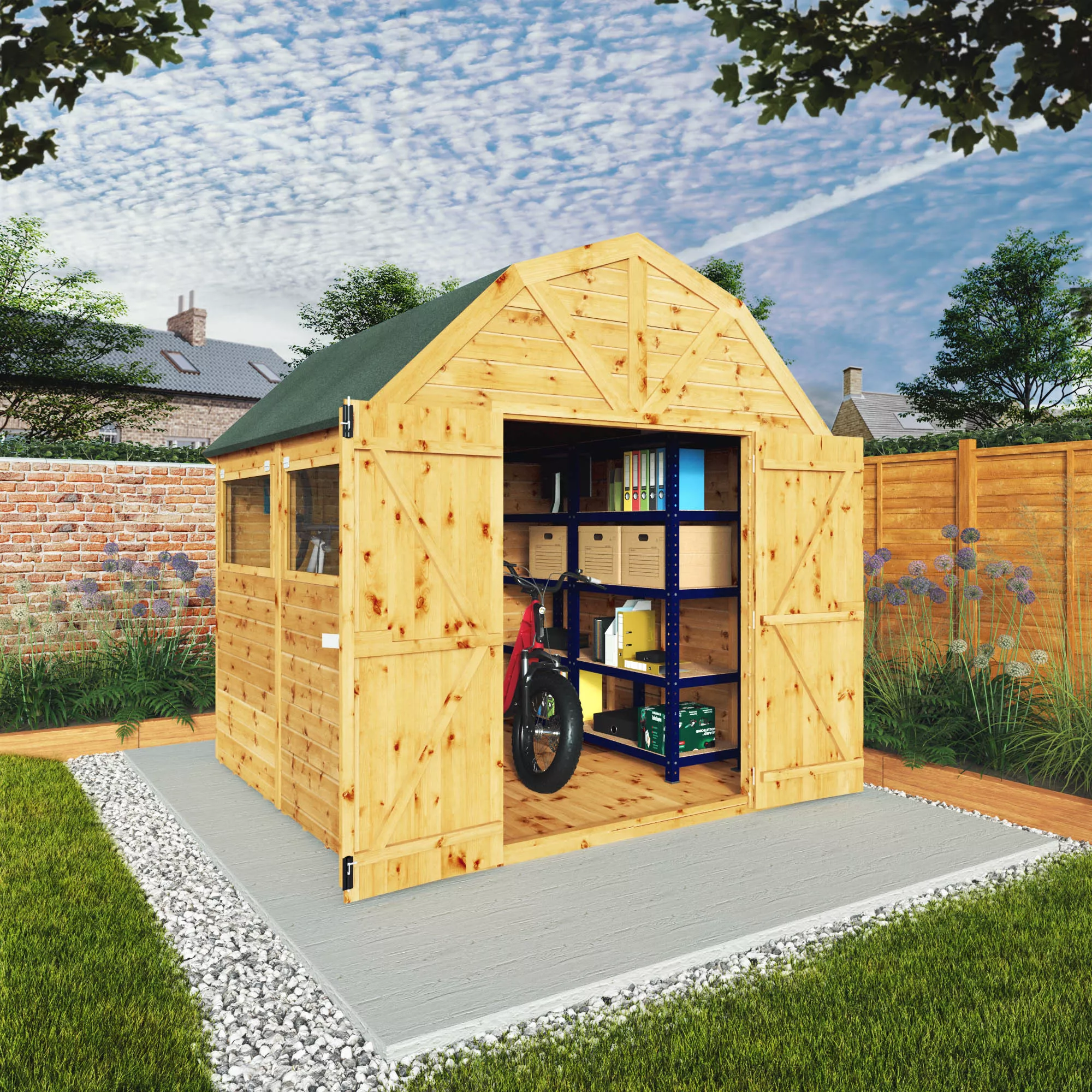 Mercia 8x8 Ft Barn Shiplap Wooden 2 Door Shed With Floor 1 Mercia 8x8 Ft Barn Shiplap Wooden 2 Door Shed With Floor
