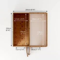 Mercia 8x8 Pent Greenhouse Combi Shed - Assembly Required -Hozelock Shop mercia 8x8 pent greenhouse combi shed assembly required5029442075655 02t