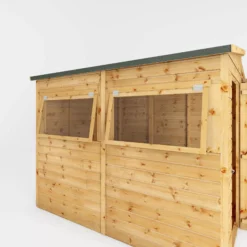 Mercia 8x8 Pent Greenhouse Combi Shed - Assembly Required -Hozelock Shop mercia 8x8 pent greenhouse combi shed assembly required5029442075655 05c