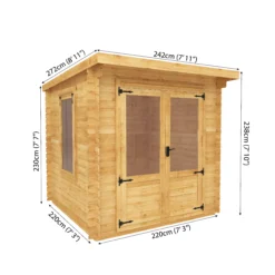 Mercia 8x8 Pent Tongue & Groove Cabin With Double Door -Hozelock Shop mercia 8x8 pent tongue groove cabin with double door5029442002439 01t bq