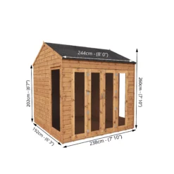 Mercia 8x8 Reverse Apex Tongue & Groove Summer House With Bi-fold Door -Hozelock Shop mercia 8x8 reverse apex tongue groove summer house with bi fold door5029442089720 01t BQ