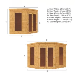 Mercia Corner 8x8 Ft Flat Shiplap Wooden Summer House With Double Door -Hozelock Shop mercia corner 8x8 ft flat shiplap wooden summer house with double door5029442076553 01t