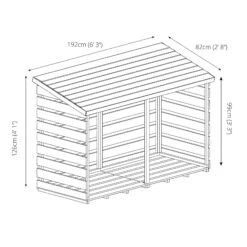 Mercia Double Wooden Log Store -Hozelock Shop mercia double wooden log store5029442012629 01t
