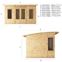 Mercia Helios 12x8 Ft Curved Shiplap Wooden Summer House With Double Door -Hozelock Shop mercia helios 12x8 ft curved shiplap wooden summer house with double door5029442007182 01t