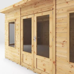 Mercia Helios 12x8 Ft Curved Shiplap Wooden Summer House With Double Door -Hozelock Shop mercia helios 12x8 ft curved shiplap wooden summer house with double door5029442007182 03c