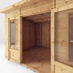 Mercia Helios 12x8 Ft Curved Shiplap Wooden Summer House With Double Door -Hozelock Shop mercia helios 12x8 ft curved shiplap wooden summer house with double door5029442007182 04c