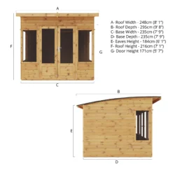 Mercia Helios 8x8 Ft Curved Shiplap Wooden Summer House With Double Door -Hozelock Shop mercia helios 8x8 ft curved shiplap wooden summer house with double door5029442073859 01t