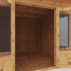 Mercia Helios 8x8 Ft Curved Shiplap Wooden Summer House With Double Door -Hozelock Shop mercia helios 8x8 ft curved shiplap wooden summer house with double door5029442073859 06c