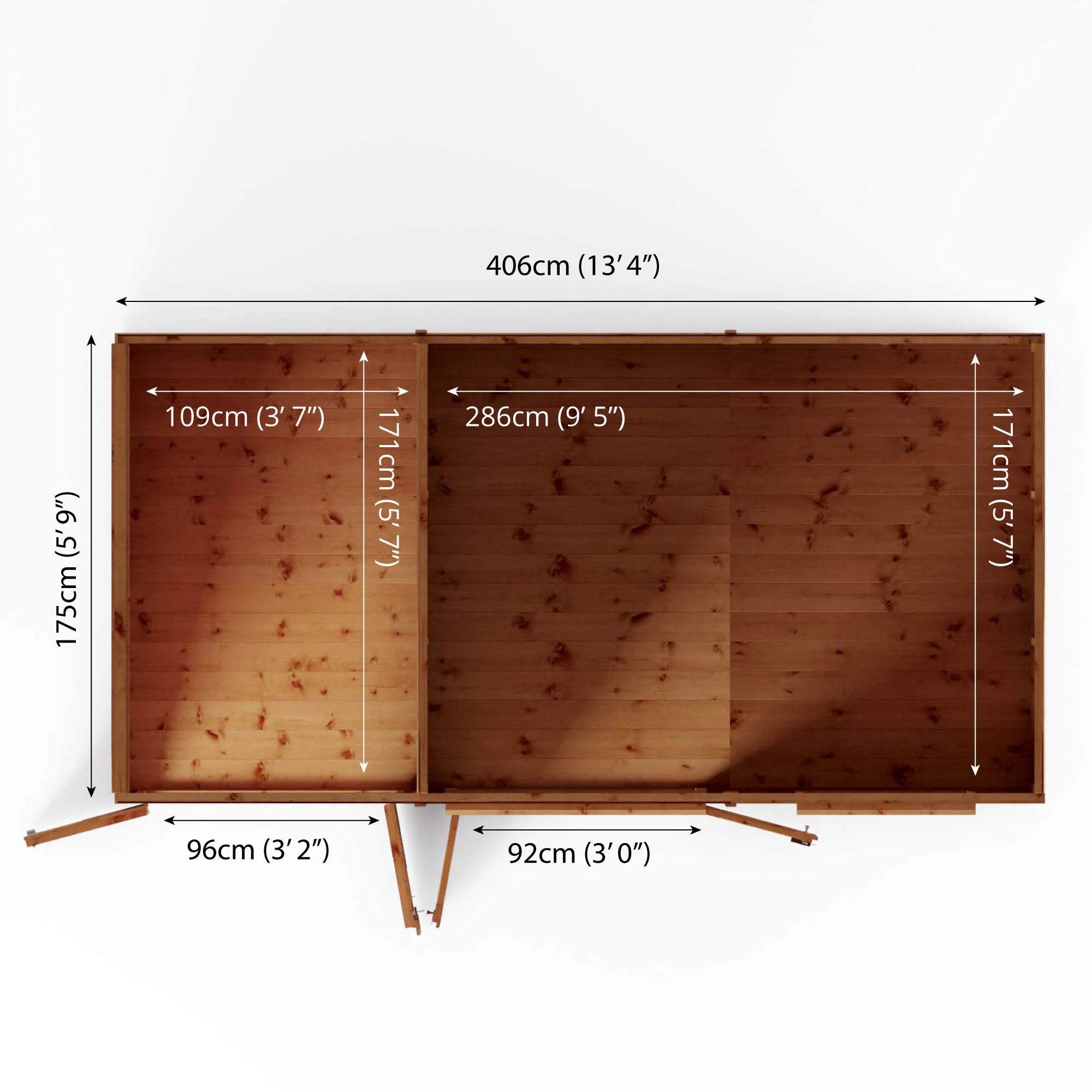 Mercia Maine 14x6 Ft Pent Shiplap Wooden Summer House With Double Door 10 Mercia Maine 14x6 Ft Pent Shiplap Wooden Summer House With Double Door - Image 10
