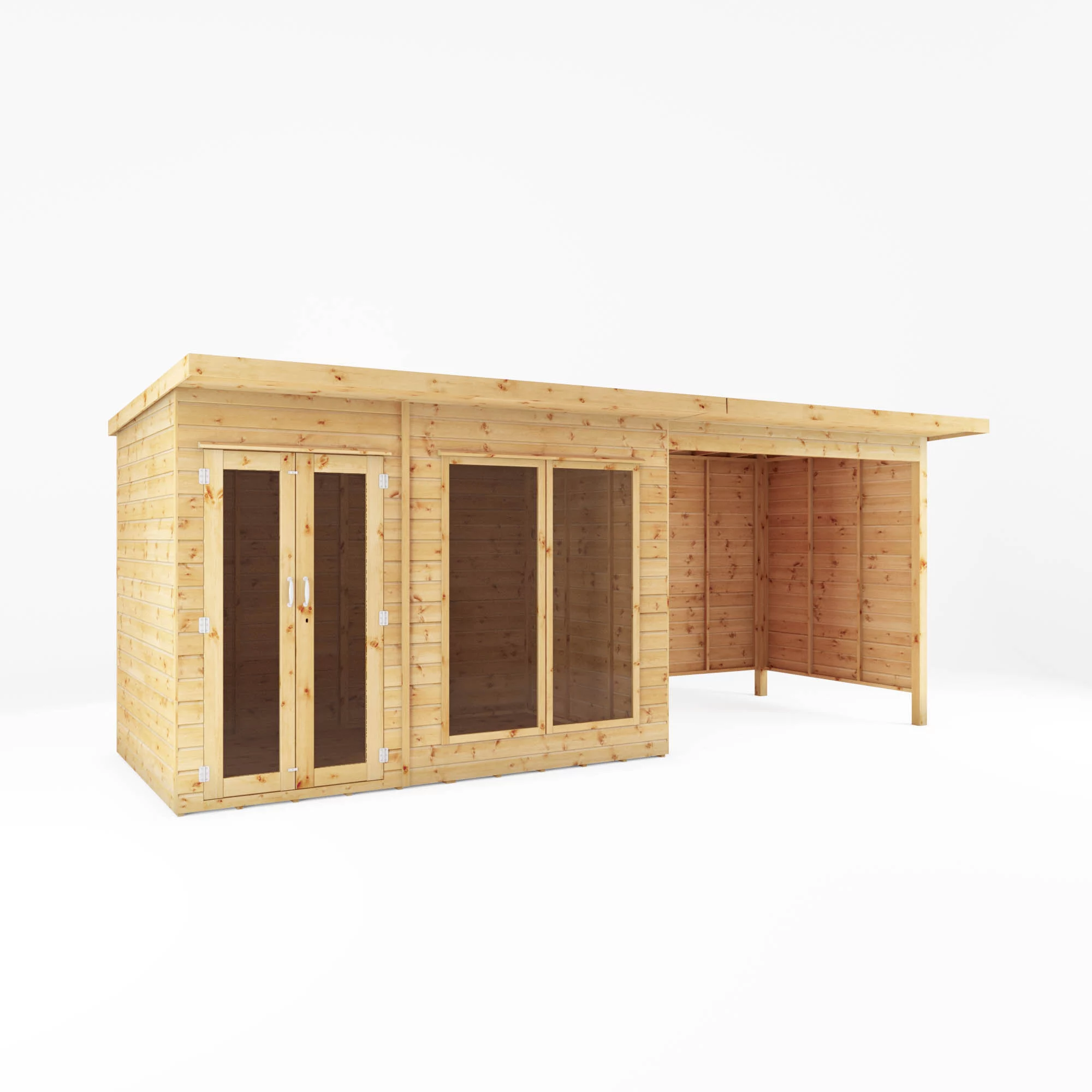 Mercia Maine 18x6 Ft Pent Shiplap Wooden Summer House With Double Door 2 Mercia Maine 18x6 Ft Pent Shiplap Wooden Summer House With Double Door - Image 2