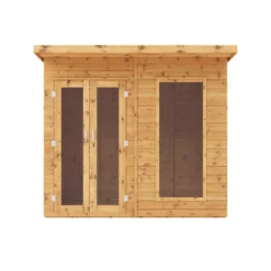Mercia Maine 8x6 Ft Pent Shiplap Wooden Summer House With Double Door -Hozelock Shop mercia maine 8x6 ft pent shiplap wooden summer house with double door5029442002545 02c