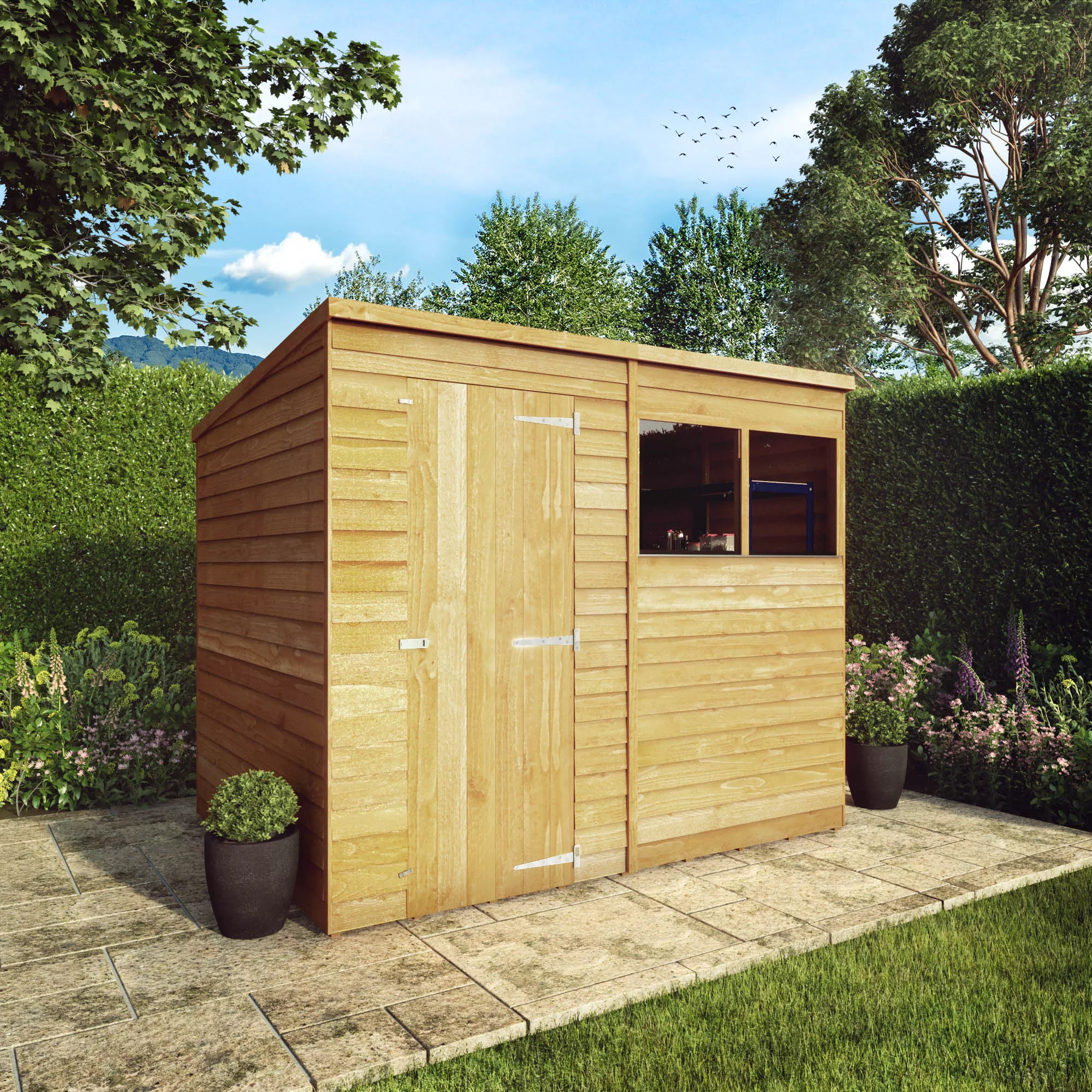 Mercia Pent Overlap Solid Wood Shed With Floor 1 Mercia Pent Overlap Solid Wood Shed With Floor