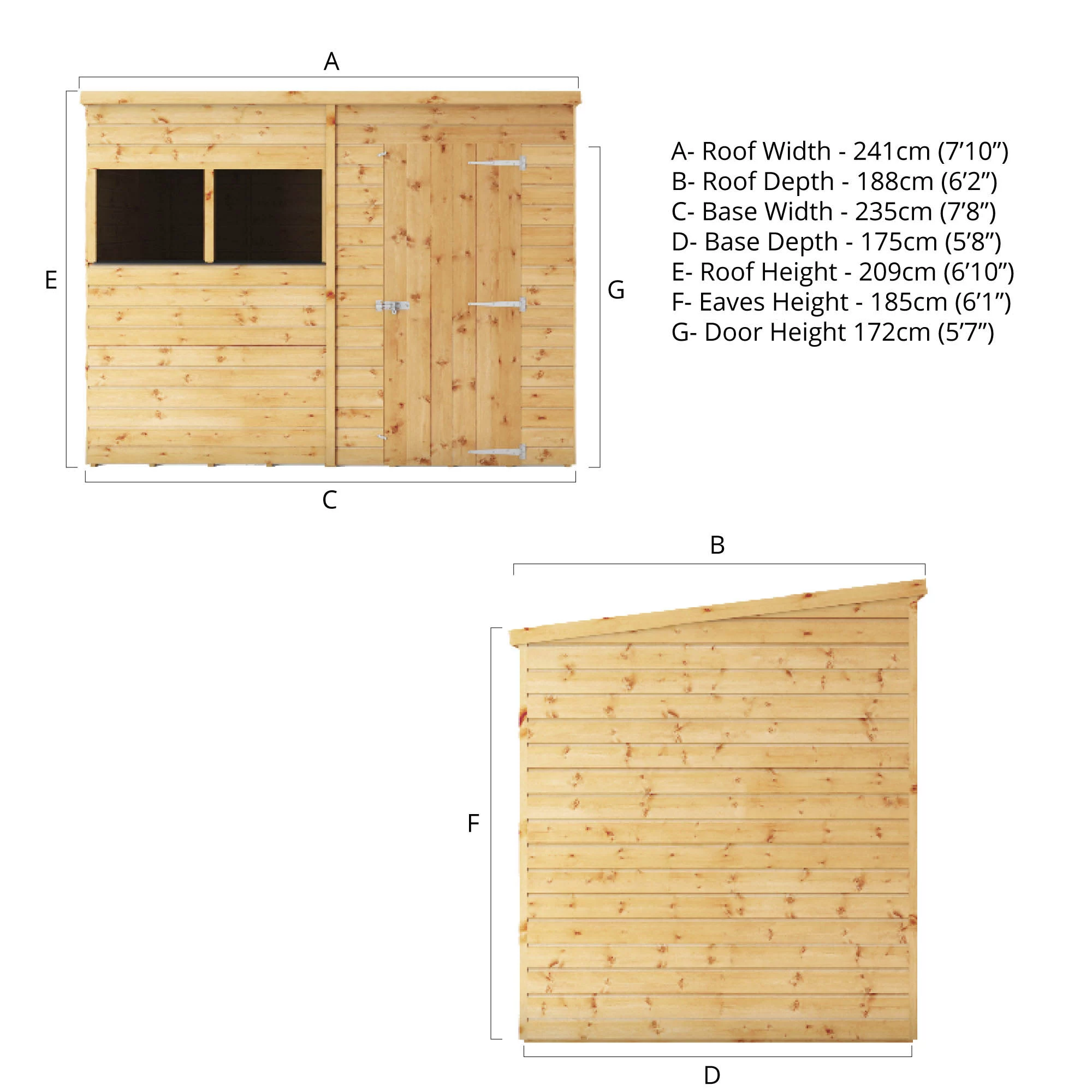 Mercia Premium Pent Shiplap Solid Wood Shed With Floor 6 Mercia Premium Pent Shiplap Solid Wood Shed With Floor - Image 6