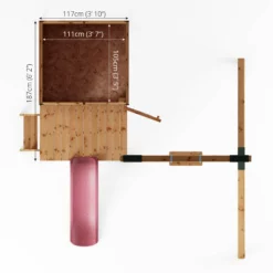 Mercia Snug Wooden Swing Set & Slide -Hozelock Shop mercia snug wooden swing set slide5029442008264 02t