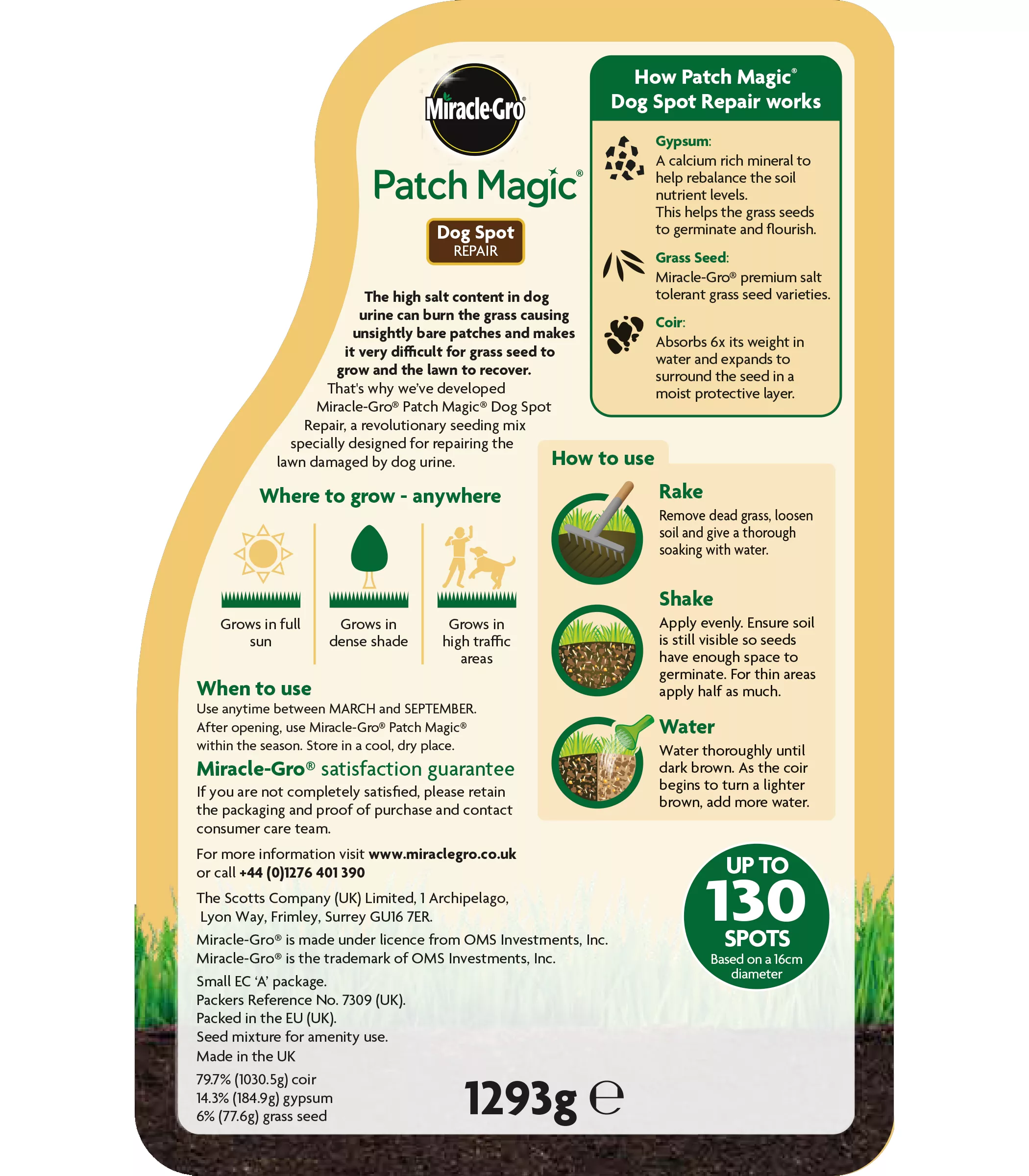 Miracle-Gro Patch Magic Spot Repair 6m² 1.3kg 4 Miracle-Gro Patch Magic Spot Repair 6m² 1.3kg - Image 4