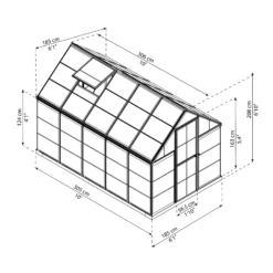 Palram - Canopia Harmony Grey 6X10 Greenhouse 12 Palram - Canopia Harmony Grey 6X10 Greenhouse -Hozelock Shop palram canopia harmony grey 6x10 greenhouse7290108137699 01t BQ