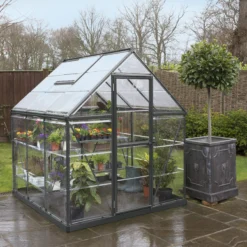 Palram - Canopia Harmony Grey 6X6 Greenhouse -Hozelock Shop palram canopia harmony grey 6x6 greenhouse7290108601046 02i BQ