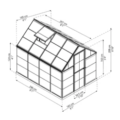 Palram - Canopia Harmony Grey 6X8 Greenhouse -Hozelock Shop palram canopia harmony grey 6x8 greenhouse7290108137682 01t BQ