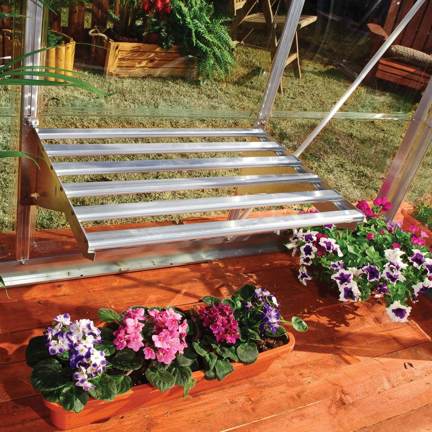 Palram - Canopia Heavy Duty 1 Tier Greenhouse Shelving 5 Palram - Canopia Heavy Duty 1 Tier Greenhouse Shelving - Image 5