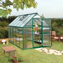 Palram - Canopia Mythos Green 6X10 Greenhouse -Hozelock Shop palram canopia mythos green 6x10 greenhouse7290103110956 02i BQ