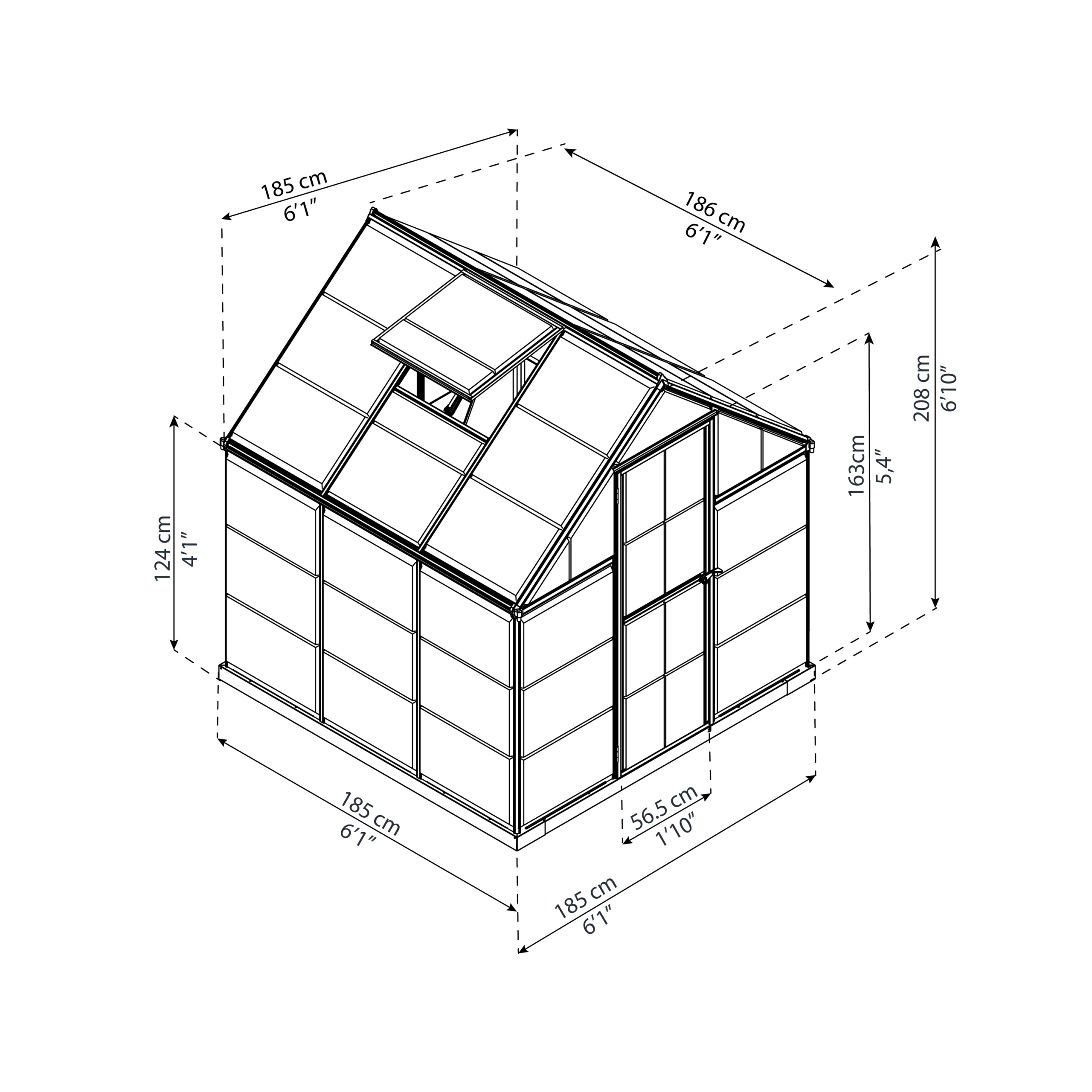 Palram - Canopia Mythos Green 6X6 Greenhouse 6 Palram - Canopia Mythos Green 6X6 Greenhouse - Image 6