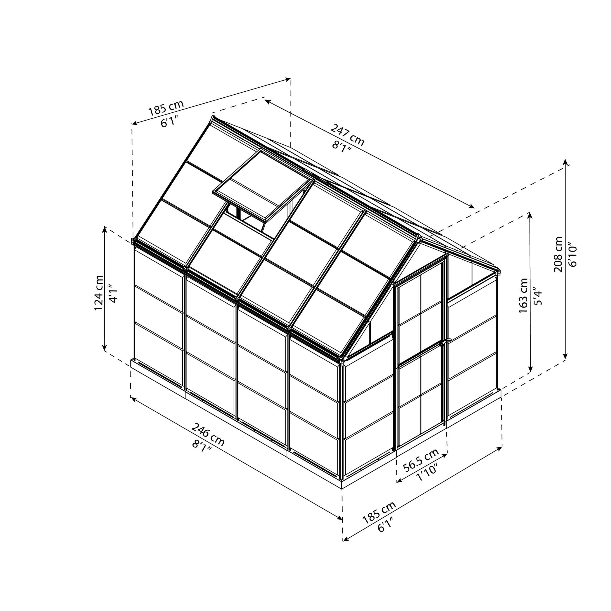 Palram - Canopia Mythos Green 6X8 Greenhouse 7 Palram - Canopia Mythos Green 6X8 Greenhouse - Image 7