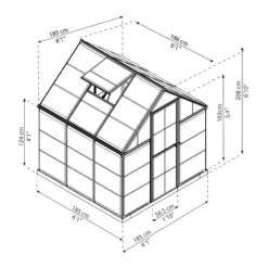 Palram - Canopia Mythos Grey 6X6 Greenhouse -Hozelock Shop palram canopia mythos grey 6x6 greenhouse7290108601039 01t BQ