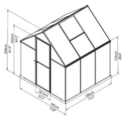 Palram - Canopia Mythos Silver 6x6 Greenhouse -Hozelock Shop palram canopia mythos silver 6x6 greenhouse7290103110918 01t bq
