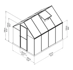 Palram - Canopia Mythos Silver 6x8 Greenhouse -Hozelock Shop palram canopia mythos silver 6x8 greenhouse7290103110598 01t bq