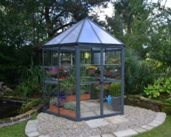 Palram - Canopia Oasis™ Grey 8x6 Greenhouse -Hozelock Shop palram canopia oasis grey 8x6 greenhouse7290108133837 01bq