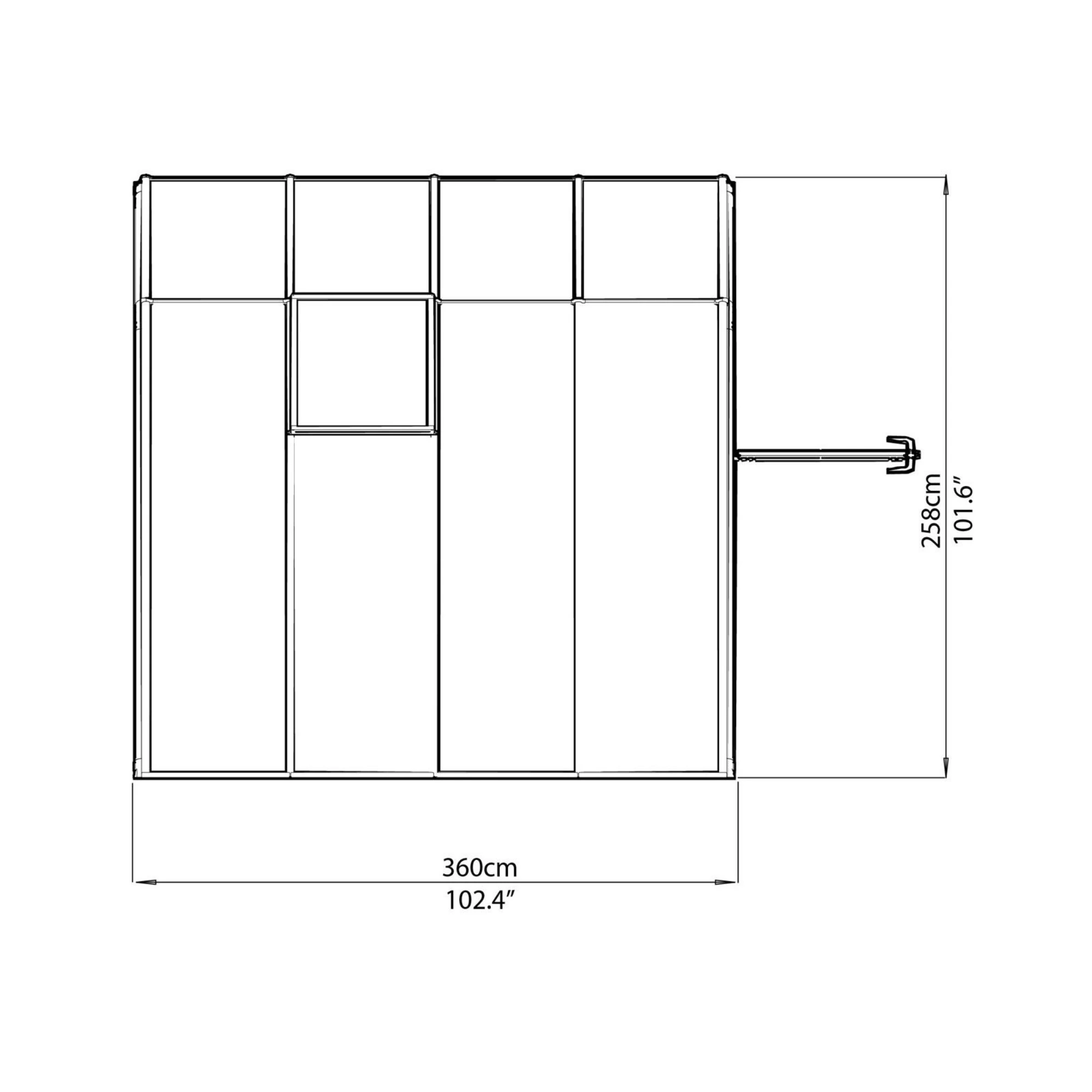 Palram - Canopia Rion 8x8 Pent Plastic Sun Room 6 Palram - Canopia Rion 8x8 Pent Plastic Sun Room - Image 6