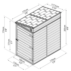 Palram - Canopia Skylight 4x6 Pent Dark Grey Plastic Shed With Floor -Hozelock Shop palram canopia skylight 4x6 pent dark grey plastic shed with floor7290108132717 01t BQ