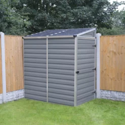 Palram - Canopia Skylight 4x6 Pent Dark Grey Plastic Shed With Floor -Hozelock Shop palram canopia skylight 4x6 pent dark grey plastic shed with floor7290108132717 02i BQ