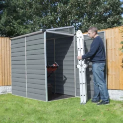 Palram - Canopia Skylight 4x6 Pent Dark Grey Plastic Shed With Floor -Hozelock Shop palram canopia skylight 4x6 pent dark grey plastic shed with floor7290108132717 03i BQ