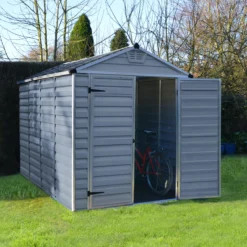 Palram - Canopia Skylight 6x10 Apex Dark Grey Plastic Shed With Floor -Hozelock Shop palram canopia skylight 6x10 apex dark grey plastic shed with floor7290103124076 02i BQ