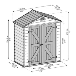 Palram - Canopia Skylight 6x3 Apex Tan Plastic Shed With Floor -Hozelock Shop palram canopia skylight 6x3 apex tan plastic shed with floor7290108131123 01t BQ