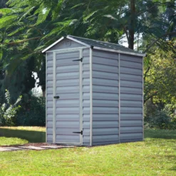 Palram - Canopia Skylight 6x4 Apex Dark Grey Plastic Shed With Floor