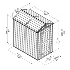 Palram - Canopia Skylight 6x4 Apex Dark Grey Plastic Shed With Floor -Hozelock Shop palram canopia skylight 6x4 apex dark grey plastic shed with floor7290103121808 01t BQ