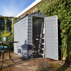 Palram - Canopia Skylight 6x4 Apex Dark Grey Plastic Shed With Floor -Hozelock Shop palram canopia skylight 6x4 apex dark grey plastic shed with floor7290103121808 02i BQ