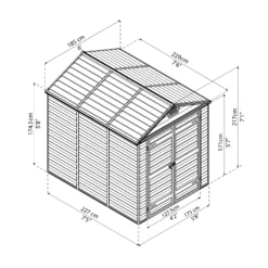 Palram - Canopia Skylight 8x6 Ft Apex Dark Grey 2 Door Shed With Floor -Hozelock Shop palram canopia skylight 8x6 ft apex dark grey 2 door shed with floor7290103121785 01t BQ