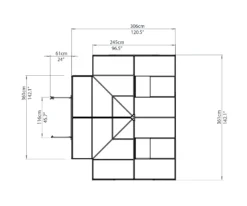 Palram - Canopia Victory Dark Grey 12x10 Greenhouse -Hozelock Shop palram canopia victory dark grey 12x10 greenhouse7290103121914 02t