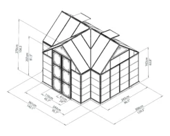 Palram - Canopia Victory Dark Grey 12x10 Greenhouse -Hozelock Shop palram canopia victory dark grey 12x10 greenhouse7290103121914 03t